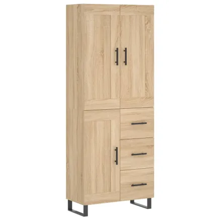 Buffet haut Chêne sonoma 69,5x34x180 cm Bois d'ingénierie 2