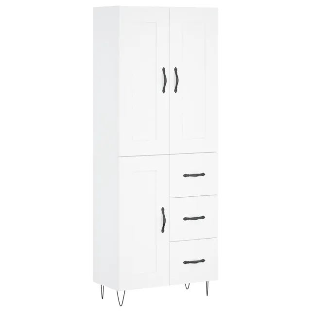 Buffet haut Blanc 69,5x34x180 cm Bois d'ingénierie