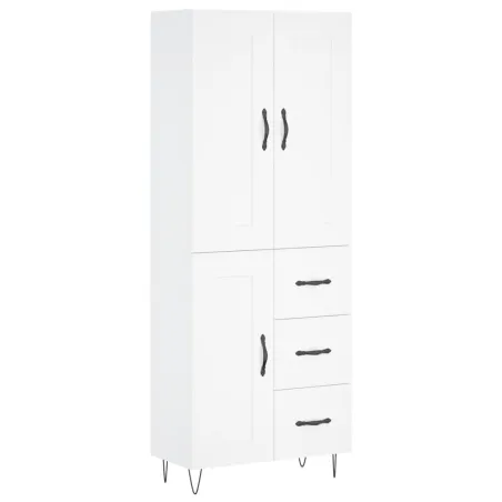 Buffet haut Blanc 69,5x34x180 cm Bois d'ingénierie