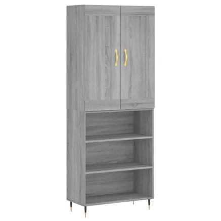 Buffet haut Sonoma gris 69,5x34x180 cm Bois d'ingénierie 2