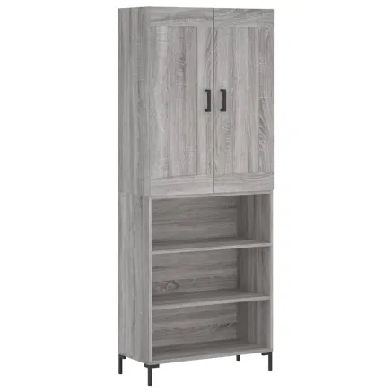 Buffet haut Sonoma gris 69,5x34x180 cm Bois d'ingénierie 2