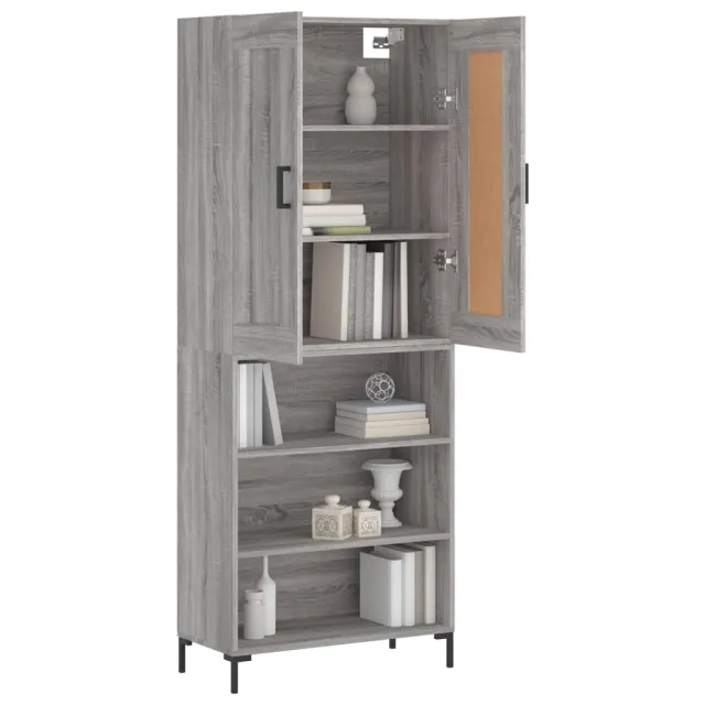 Buffet haut Sonoma gris 69,5x34x180 cm Bois d'ingénierie