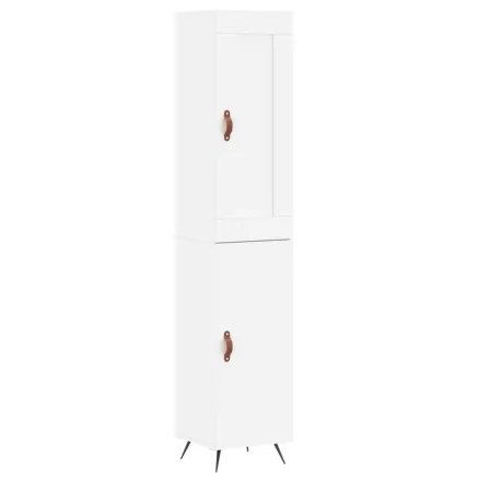 Buffet haut Blanc 34,5x34x180 cm Bois d'ingénierie 2