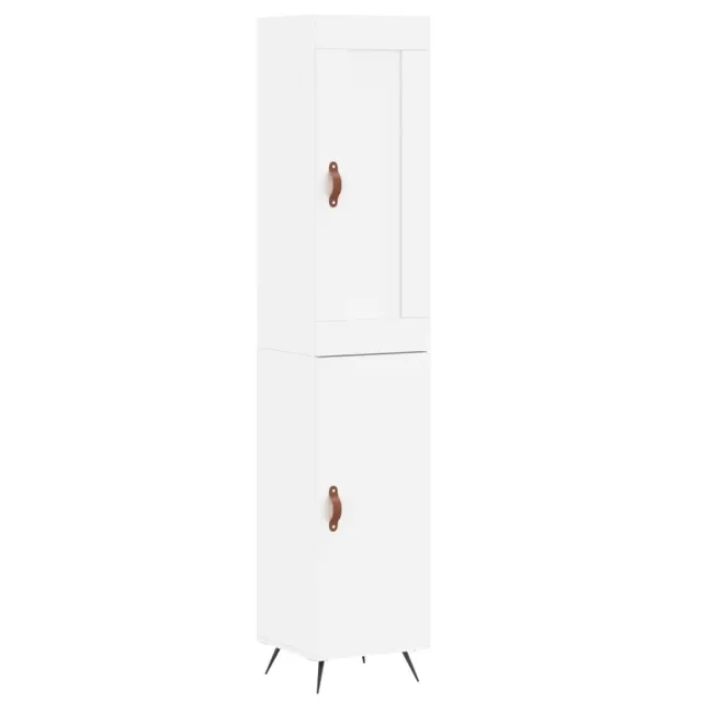 Buffet haut Blanc 34,5x34x180 cm Bois d'ingénierie