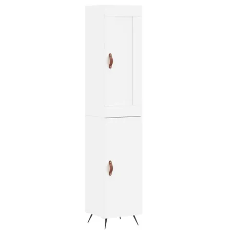 Buffet haut Blanc 34,5x34x180 cm Bois d'ingénierie