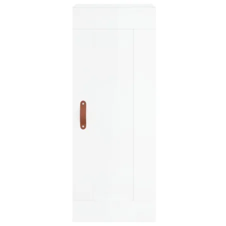 Buffet haut Blanc brillant 34,5x34x180 cm Bois d'ingénierie