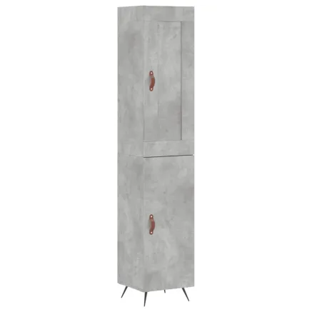 Buffet haut Gris béton 34,5x34x180 cm Bois d'ingénierie 2