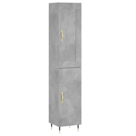 Buffet haut Gris béton 34,5x34x180 cm Bois d'ingénierie 2
