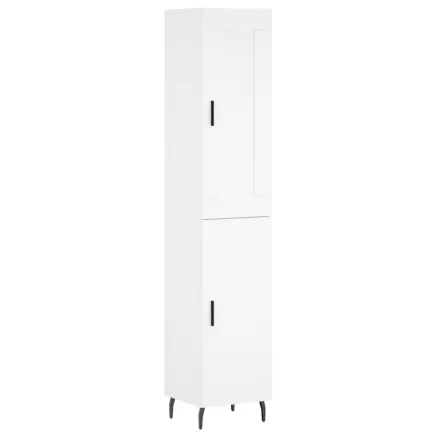 Buffet haut Blanc 34,5x34x180 cm Bois d'ingénierie 2