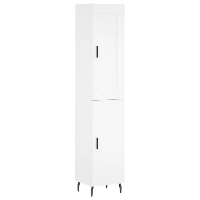 Buffet haut Blanc 34,5x34x180 cm Bois d'ingénierie