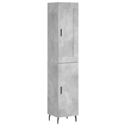 Buffet haut Gris béton 34,5x34x180 cm Bois d'ingénierie 2