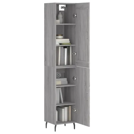 Buffet haut Sonoma gris 34,5x34x180 cm Bois d'ingénierie