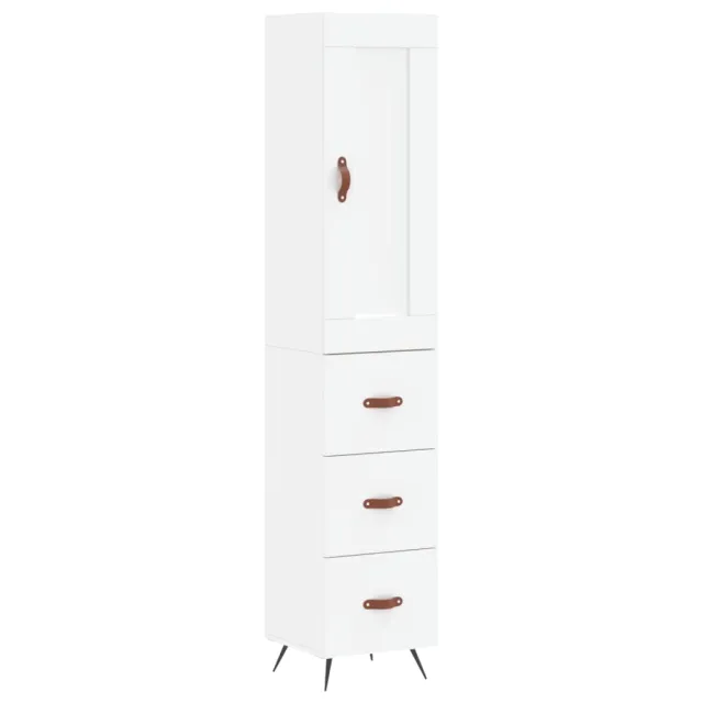 Buffet haut Blanc 34,5x34x180 cm Bois d'ingénierie