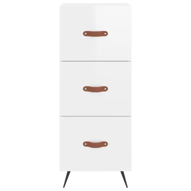 Buffet haut Blanc brillant 34,5x34x180 cm Bois d'ingénierie