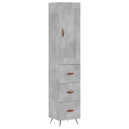 Buffet haut Gris béton 34,5x34x180 cm Bois d'ingénierie 2