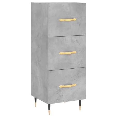 Buffet haut Gris béton 34,5x34x180 cm Bois d'ingénierie