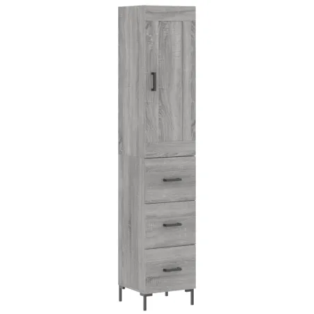 Buffet haut Sonoma gris 34,5x34x180 cm Bois d'ingénierie