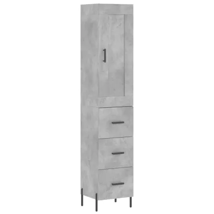 Buffet haut Gris béton 34,5x34x180 cm Bois d'ingénierie 2