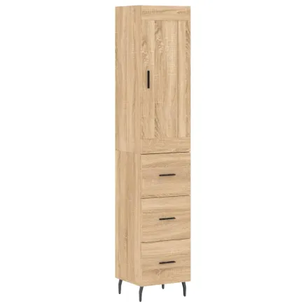 Buffet haut Chêne sonoma 34,5x34x180 cm Bois d'ingénierie 2