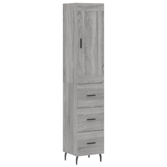 Buffet haut Sonoma gris 34,5x34x180 cm Bois d'ingénierie