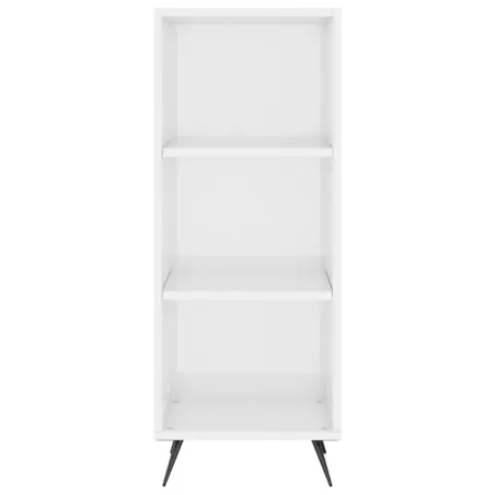 Buffet haut Blanc brillant 34,5x34x180 cm Bois d'ingénierie