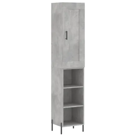 Buffet haut Gris béton 34,5x34x180 cm Bois d'ingénierie 2