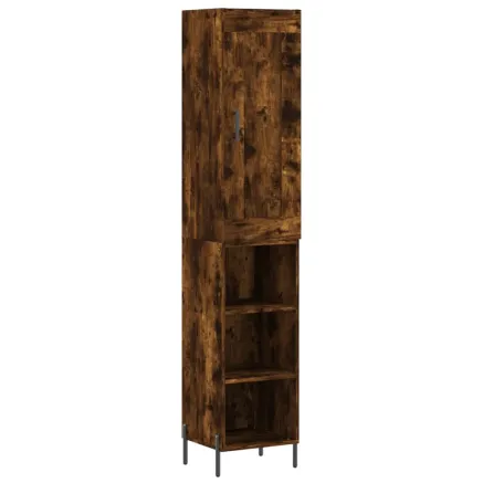 Buffet haut Chêne fumé 34,5x34x180 cm Bois d'ingénierie 2