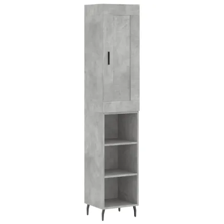 Buffet haut Gris béton 34,5x34x180 cm Bois d'ingénierie 2