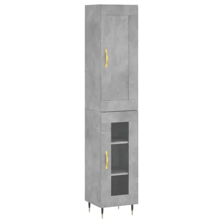 Buffet haut Gris béton 34,5x34x180 cm Bois d'ingénierie 2
