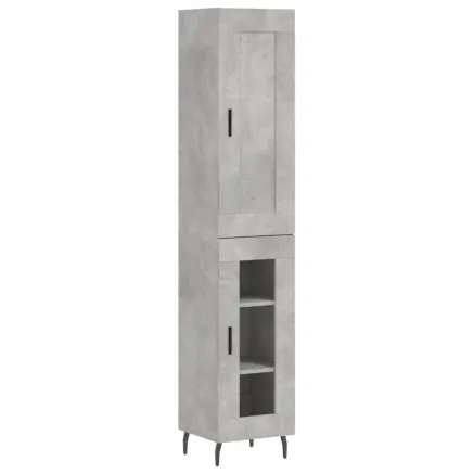 Buffet haut Gris béton 34,5x34x180 cm Bois d'ingénierie 2