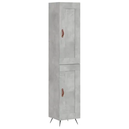 Buffet haut Gris béton 34,5x34x180 cm Bois d'ingénierie 2