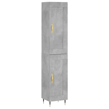 Buffet haut Gris béton 34,5x34x180 cm Bois d'ingénierie 2