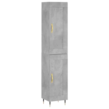 Buffet haut Gris béton 34,5x34x180 cm Bois d'ingénierie