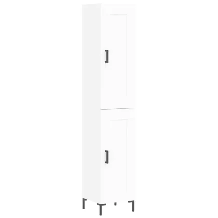 Buffet haut Blanc 34,5x34x180 cm Bois d'ingénierie 2