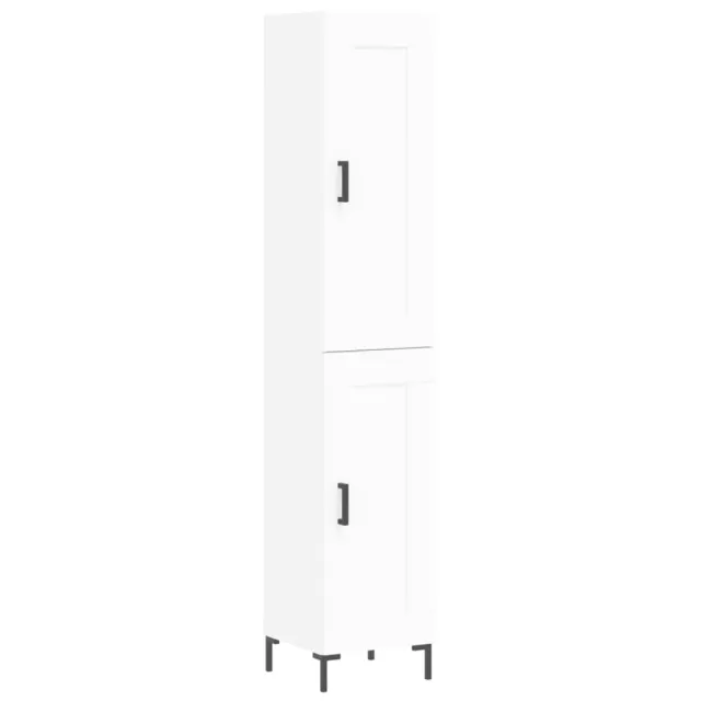 Buffet haut Blanc 34,5x34x180 cm Bois d'ingénierie