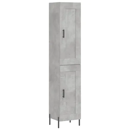 Buffet haut Gris béton 34,5x34x180 cm Bois d'ingénierie 2