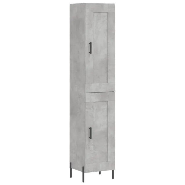 Buffet haut Gris béton 34,5x34x180 cm Bois d'ingénierie