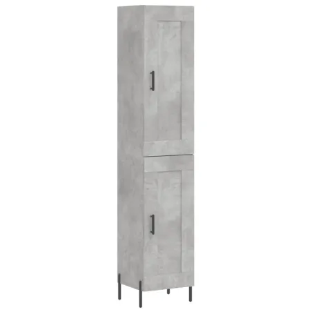 Buffet haut Gris béton 34,5x34x180 cm Bois d'ingénierie