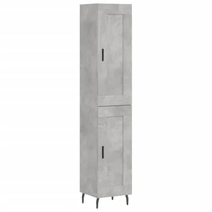 Buffet haut Gris béton 34,5x34x180 cm Bois d'ingénierie 2
