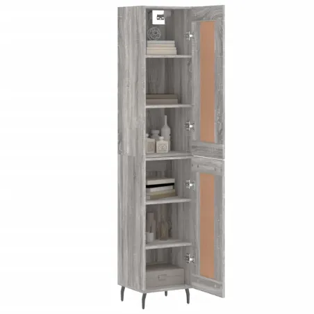 Buffet haut Sonoma gris 34,5x34x180 cm Bois d'ingénierie