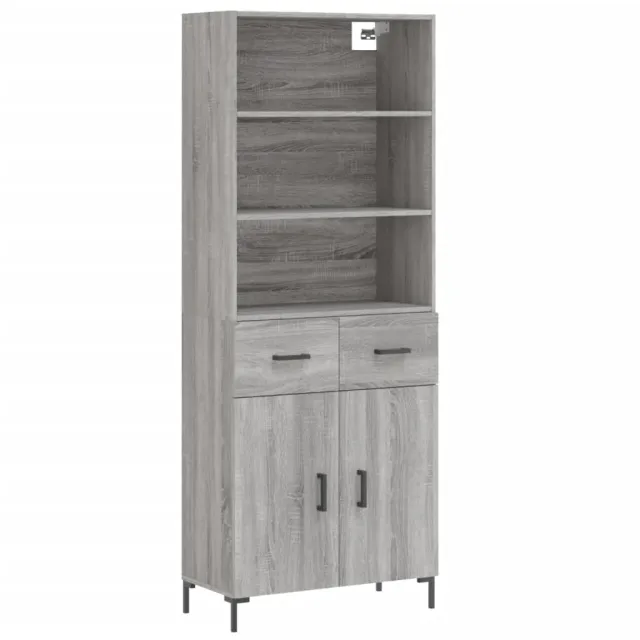 Buffet haut Sonoma gris 69,5x34x180 cm Bois d'ingénierie