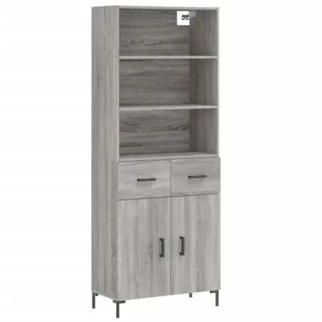 Buffet haut Sonoma gris 69,5x34x180 cm Bois d'ingénierie