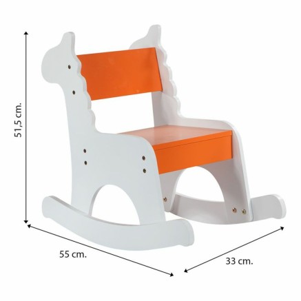 Schaukelstuhl Alexandra House Living Weiß Orange Holz MDF 33 x 55 x 5 2