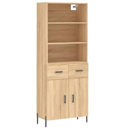 Buffet haut Chêne sonoma 69,5x34x180 cm Bois d'ingénierie 2