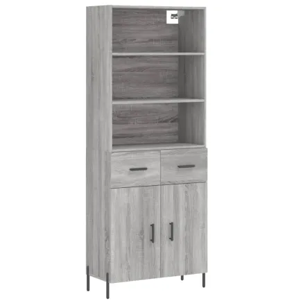 Buffet haut Sonoma gris 69,5x34x180 cm Bois d'ingénierie 2