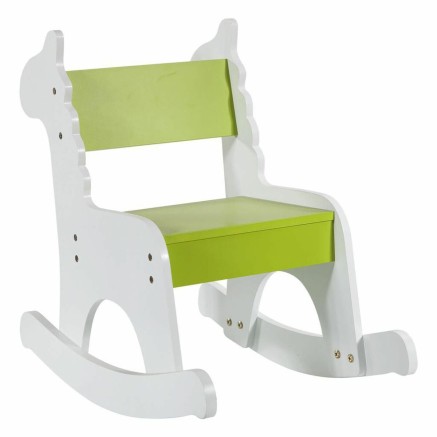 Silla mecedora Alexandra House Living Blanco Verde Madera MDF 33 x 55