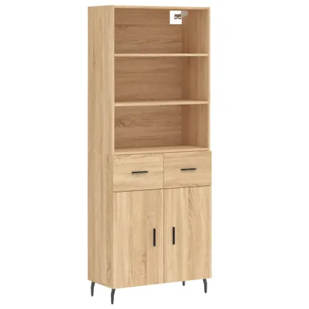 Buffet haut Chêne sonoma 69,5x34x180 cm Bois d'ingénierie 2
