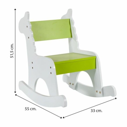 Schaukelstuhl Alexandra House Living Weiß grün Holz MDF 33 x 55 x 51 2