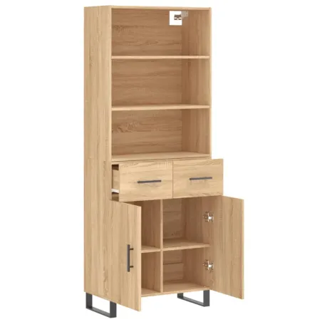 Buffet haut Chêne sonoma 69,5x34x180 cm Bois d'ingénierie