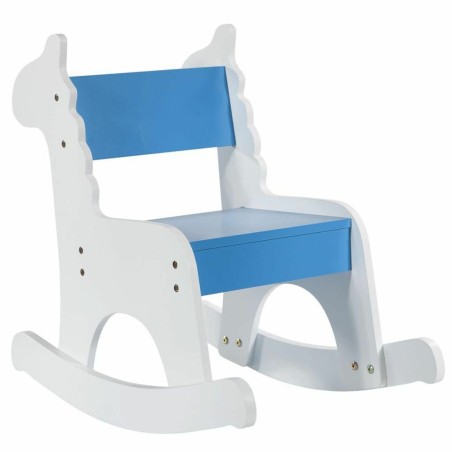 Schaukelstuhl Alexandra House Living Blau Weiß Holz MDF 33 x 55 x 51,